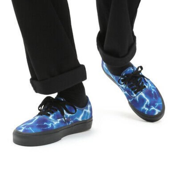 Vans Authentic Lightning Black/Blue Classic W5/M3.5 - Picture 2 of 6